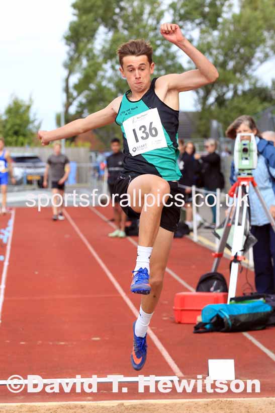 Boys Under-15s long jump, 2023 Northern Under-13s, Under-15s and Under-17s, Middlesbrough.  Photo: David T. Hewitson/Sports for All Pics